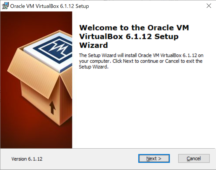 VirtualBoxのインストーラ起動時の画面イメージ
